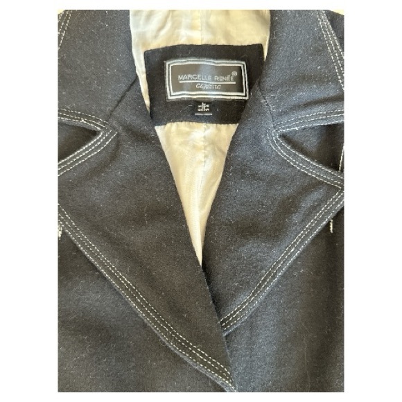 Marcelle Renee Classic Women's Blazer Wool Black Size L - Picture 4 of 12